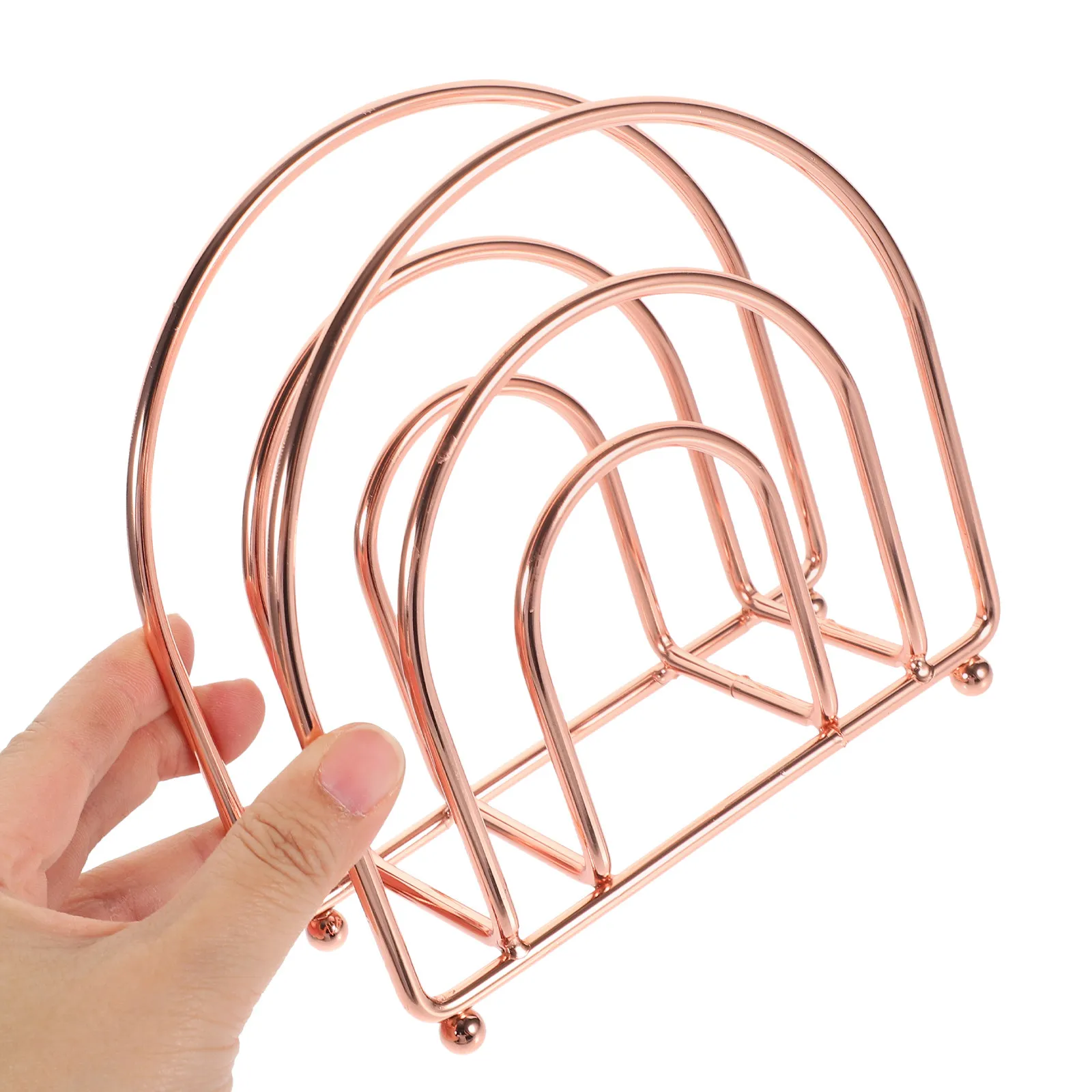 

1Pcs Rose Gold Nordic Napkin Holder Iron Tissue Rack Vertical Stand for Living Room Coffee Shop Hotel Desk Decor Stylish