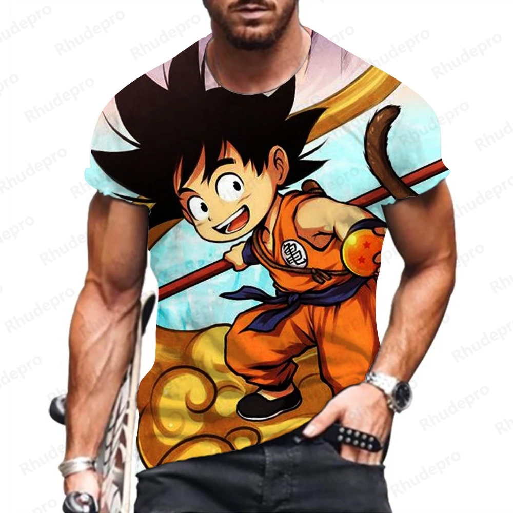 

Dragon Ball Z Anime T Shirts Men's T-shirt Children's Streetwear Trend Goku Clothing Tops Essentials Short Sleeve Vegeta 100-5XL