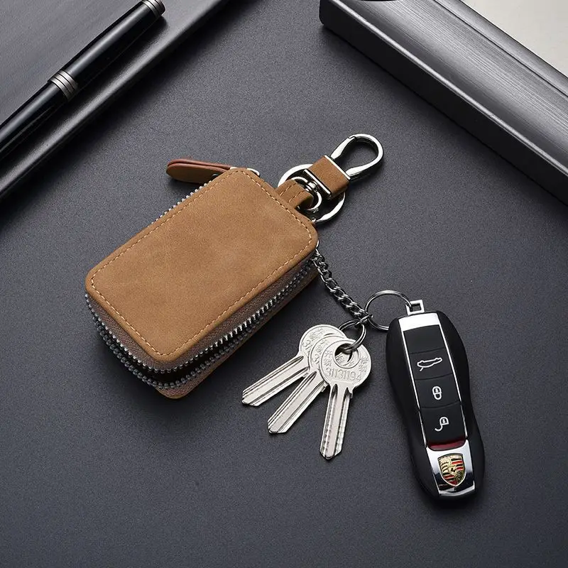 

Car Vintage Key Bag Key Storage Bag Multi-functional large capacity key protective sleeve waist hanging key chain