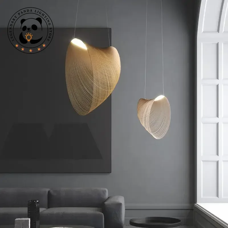 Lampadario Wabi-sabi di design italiano Ristorante Salotto Illuminazione per interni Lampade a sospensione Decorazione domestica LED Log Light Luminarias