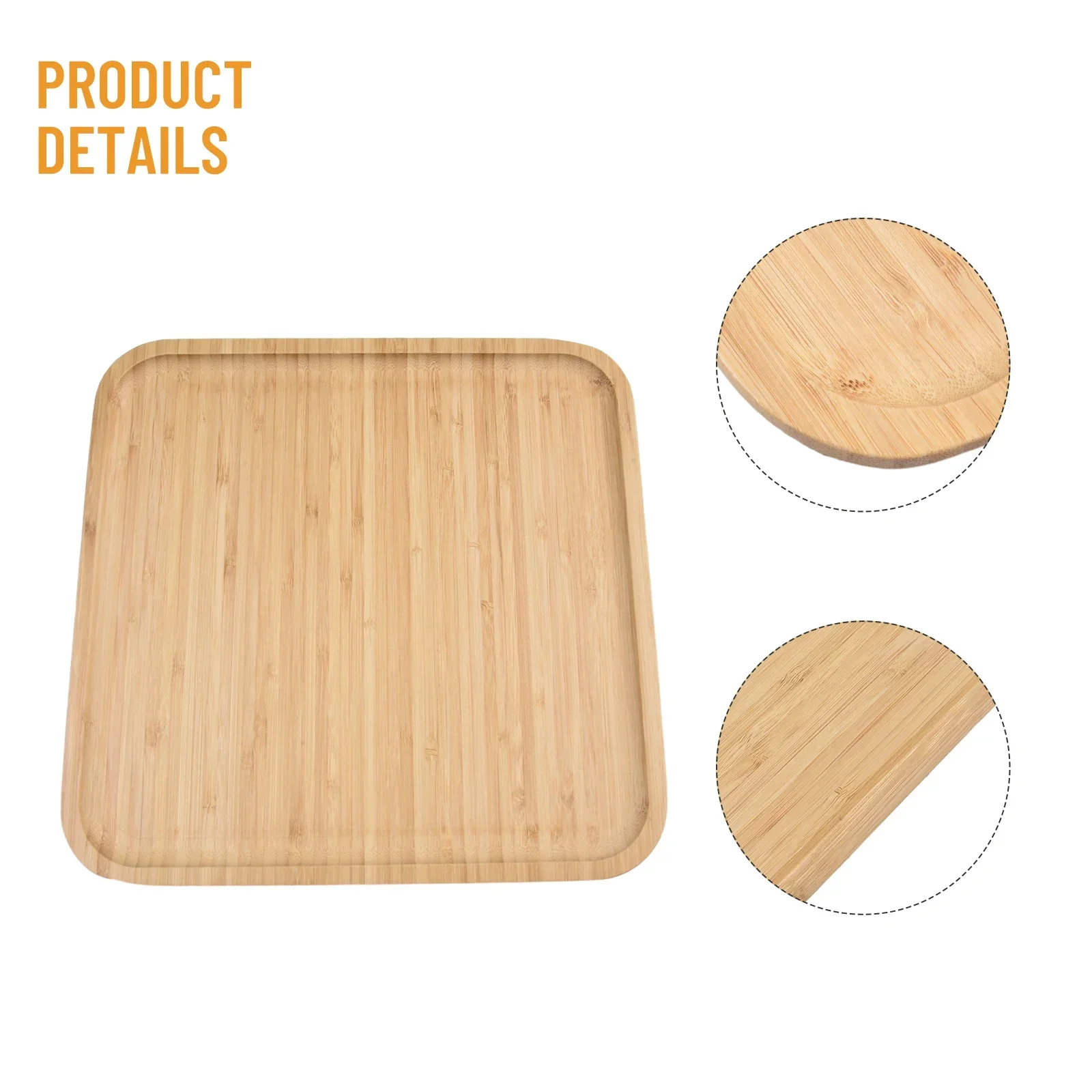 Bamboo Wooden Storage Tray Square Tea Coffee Cup Tray Breakfast Dinner Plate Bread Fruit Cake Food Serving Tray