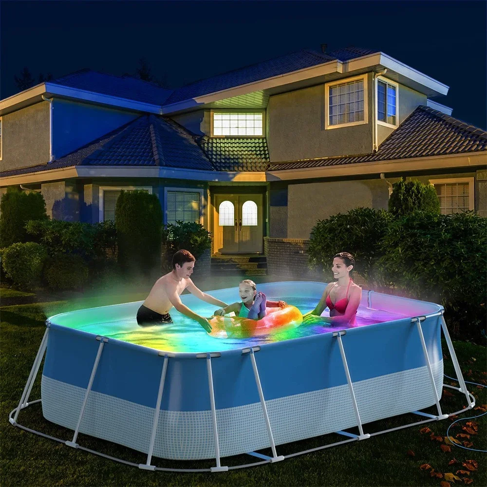 RGB Underwater Lights IP67 Magnetic Suction Swimming Pool Light 25W Mobile APP Control No Punching Install Pool Party Decoration