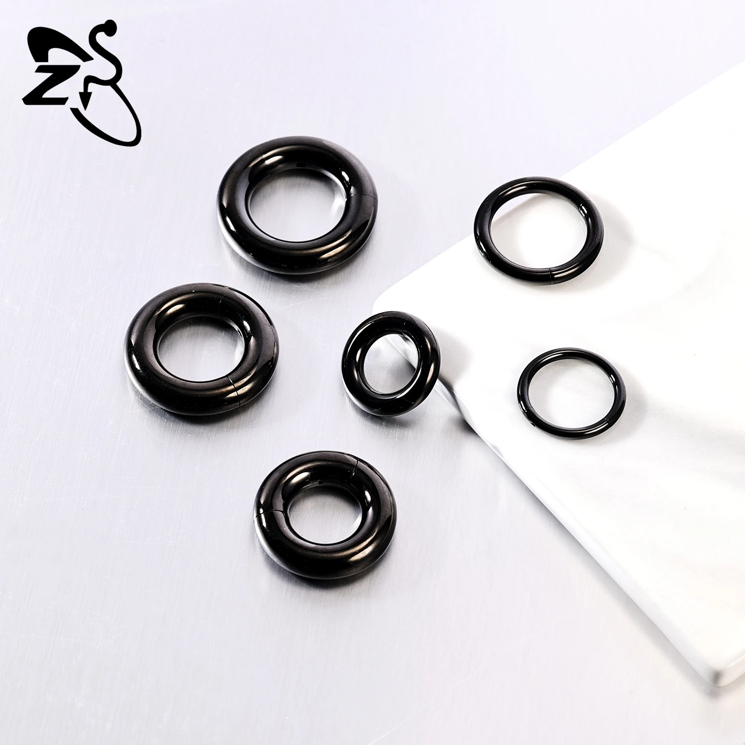 ZS 1PC 2/4/6/8/10/12G Edelstahl Hoop Ohrring Punk Große Größe Ohr Messgeräte Ohr Expander Nasenloch Knorpel Piercings Schmuck – Detail 6