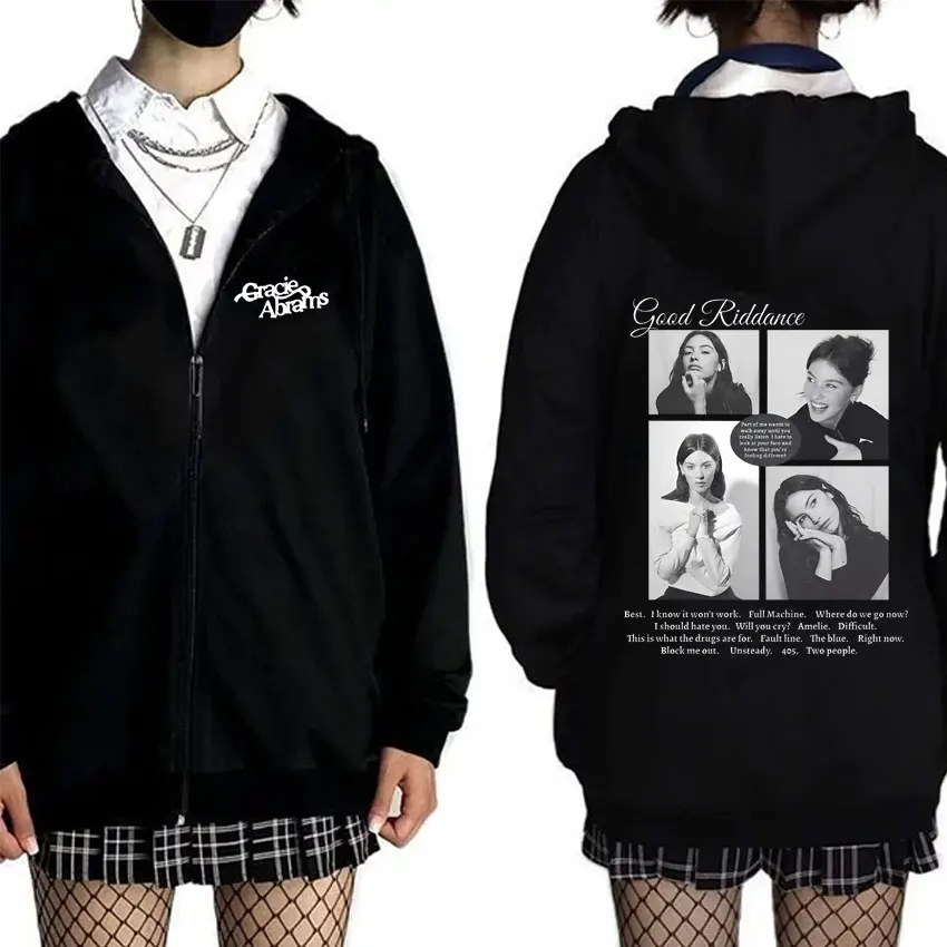 

Singer Gracie Abrams I Love You I'm Sorry Zipper Hoodie Men Women Casual Oversized Zip Up Jacket Unisex Fashion Trend Hoodies