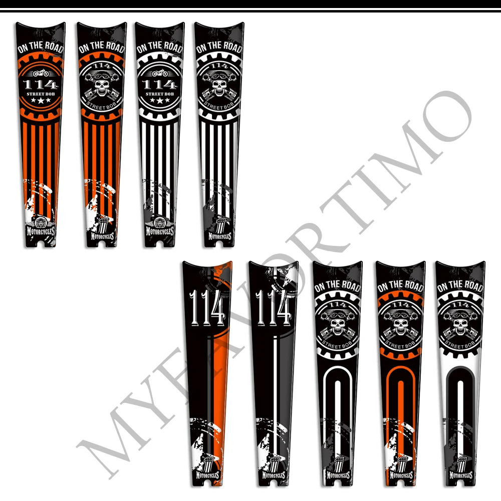 For Harley Davidson Street Bob 114 Motorcycle Fuel Oil Gas Tank Pad Knee Decals Decorative Protector Stickers Kit