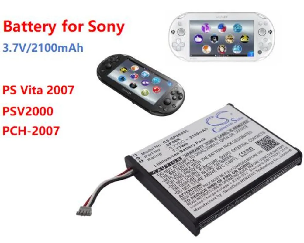 

CS 2100mAh Game Console Battery 4-451-971-01, SP86R for Sony PCH-2007, PS Vita 2007, PSV2000