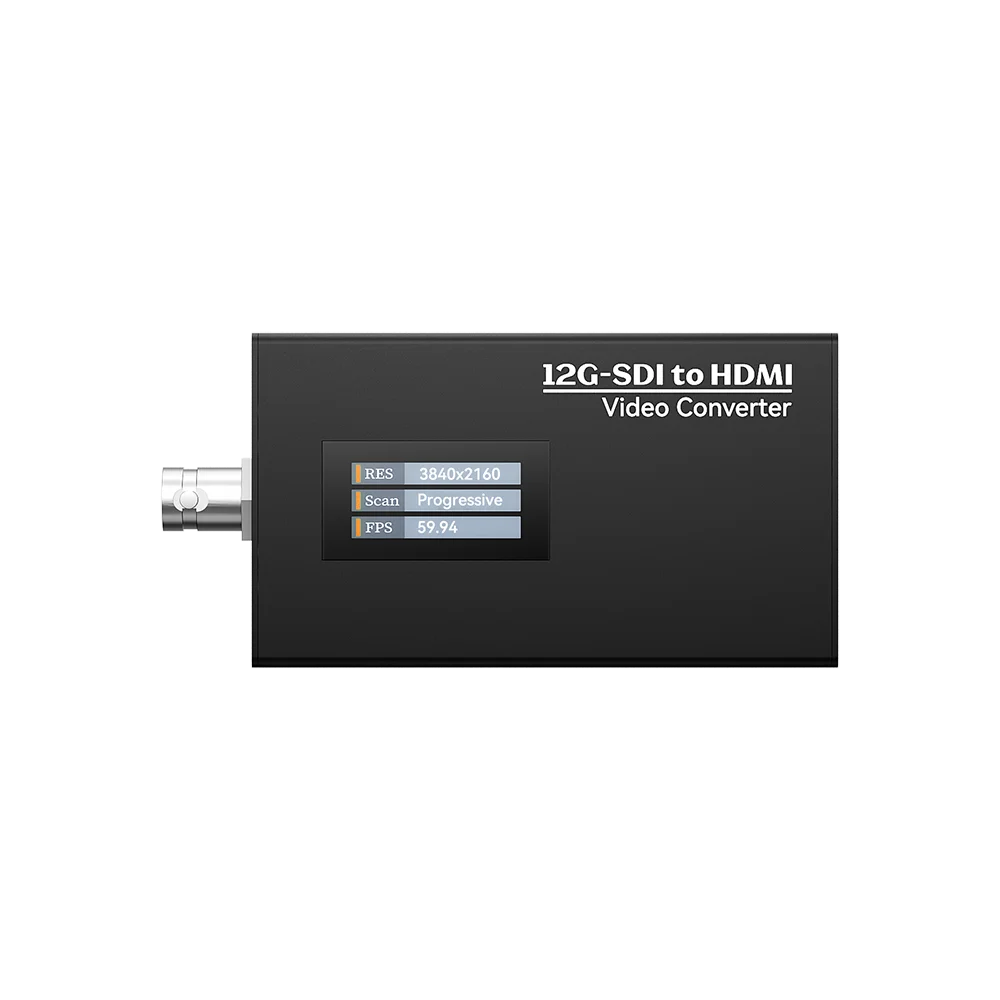 12G-SDI to HDMI Converter 4kp60 Broadcast Grade BNC for security monitoring, radio and television program production