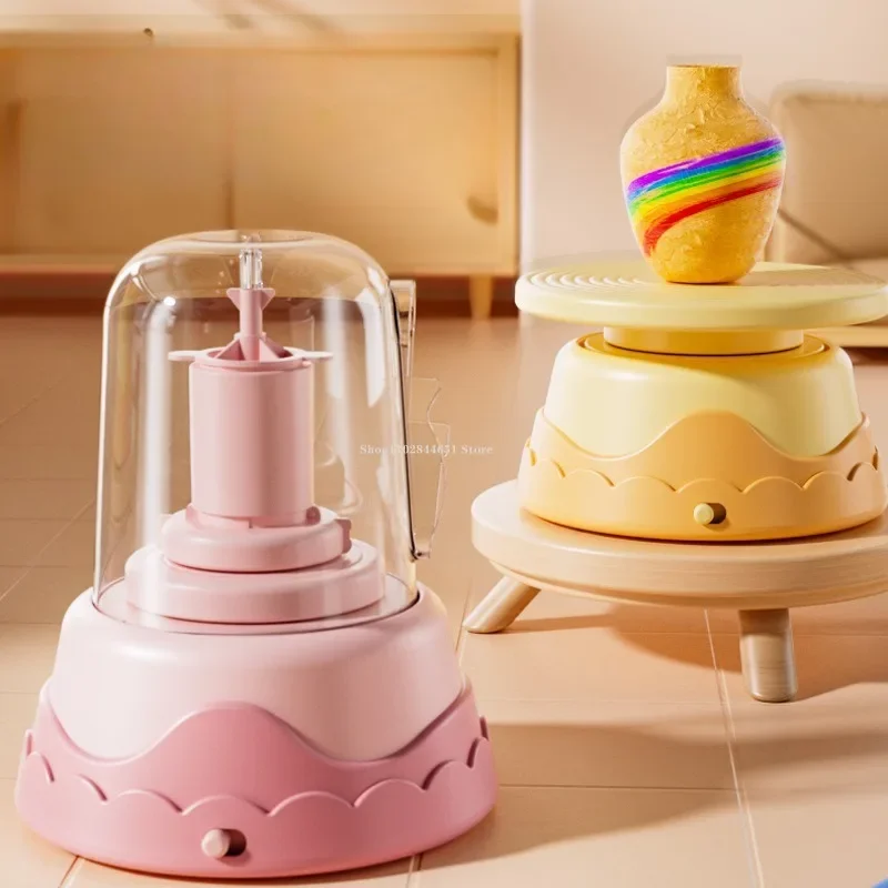 Children's Clay Ceramics Machine Electric Turntable Hand-painted Drawing Pottery Machine DIY Ceramic Work Carving Repairing Tool