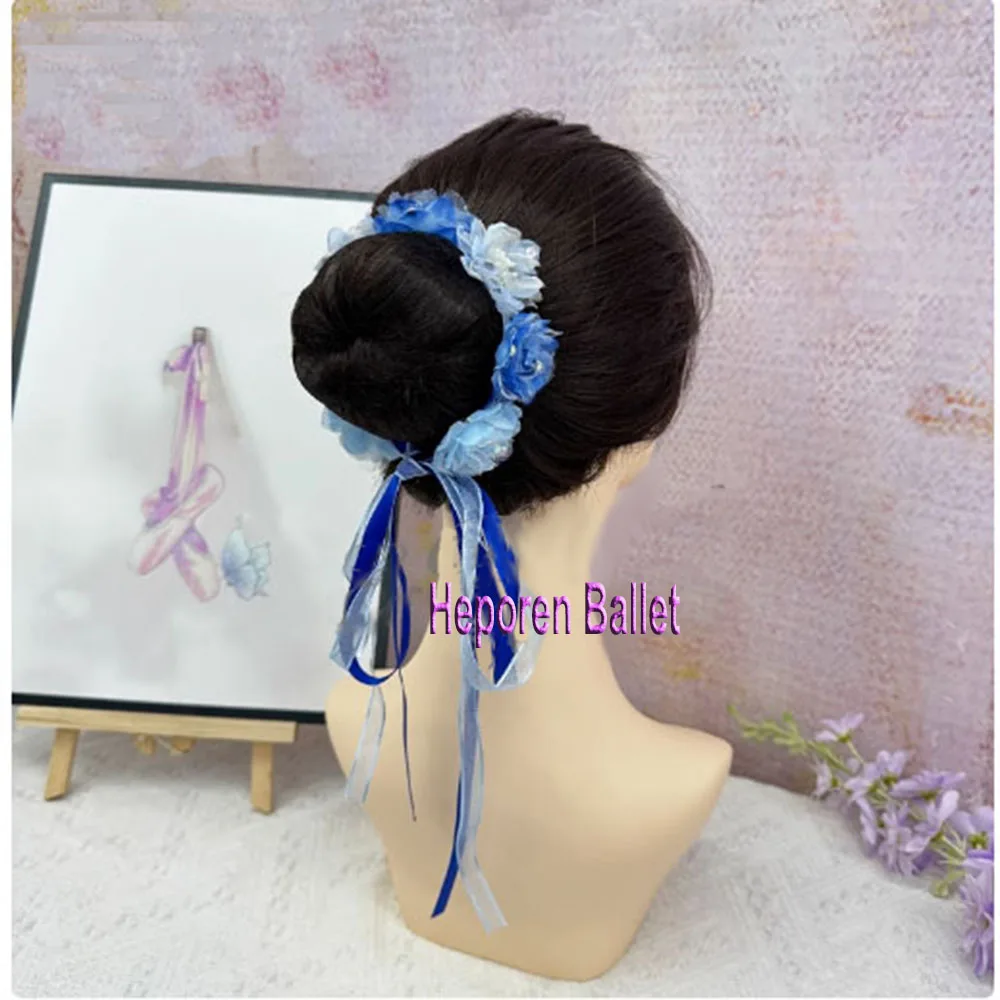 

Women Or Girl's Ballet La Fille Mal Gardée Giselle Headband Headwear With Colorful Ribbons,Coppélia Ballet Headdress