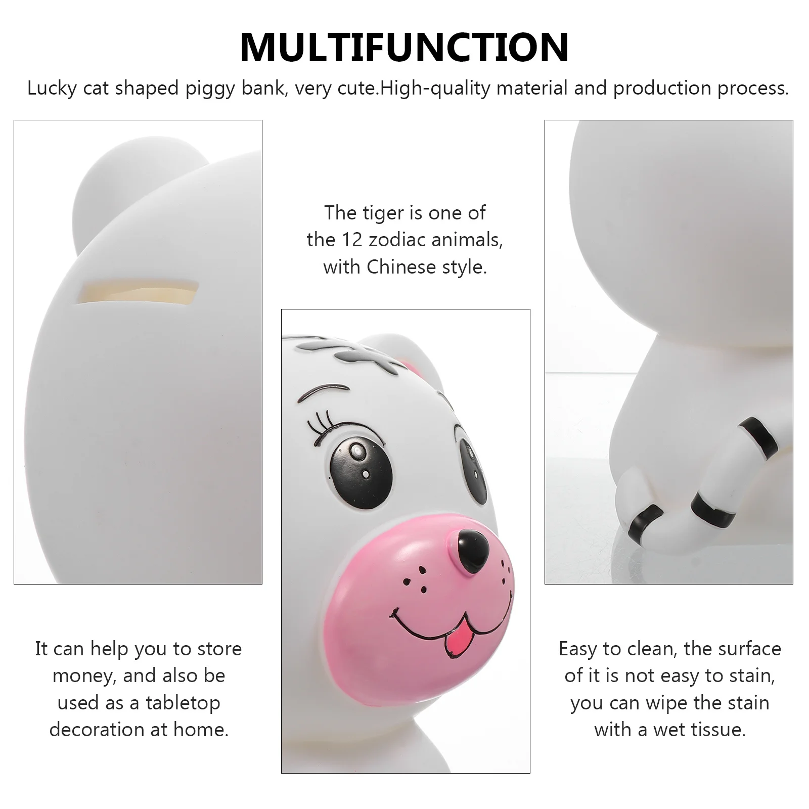 1 個の虎の形をした貯金箱プレミアムクリエイティブコインバンク貯蓄用かわいいデスクトップ装飾ホームオフィス装飾子供ギフトアイデア