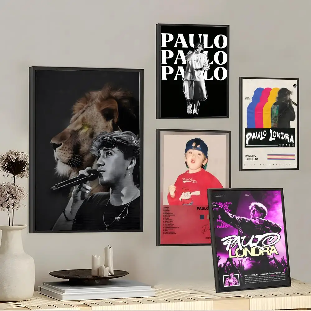 Póster artístico de pared en lienzo de algodón con caligrafía de Singer P-Paulo Londra, pintura estética para decoración del hogar, sala de estar y dormitorio