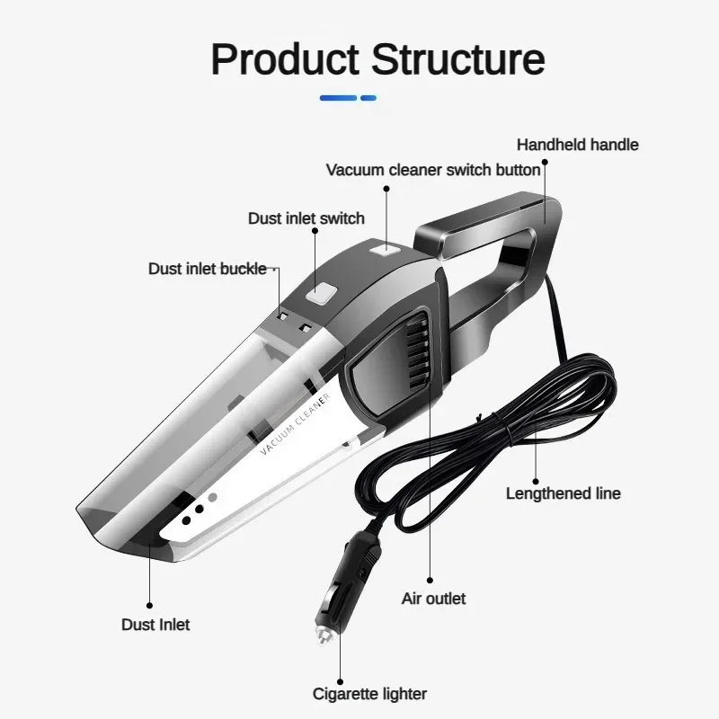Odkurzacz samochodowy 12 V domowy bezprzewodowy przenośny wygodne ładowanie odkurzacz o dużej mocy akcesoria samochodowe 2023