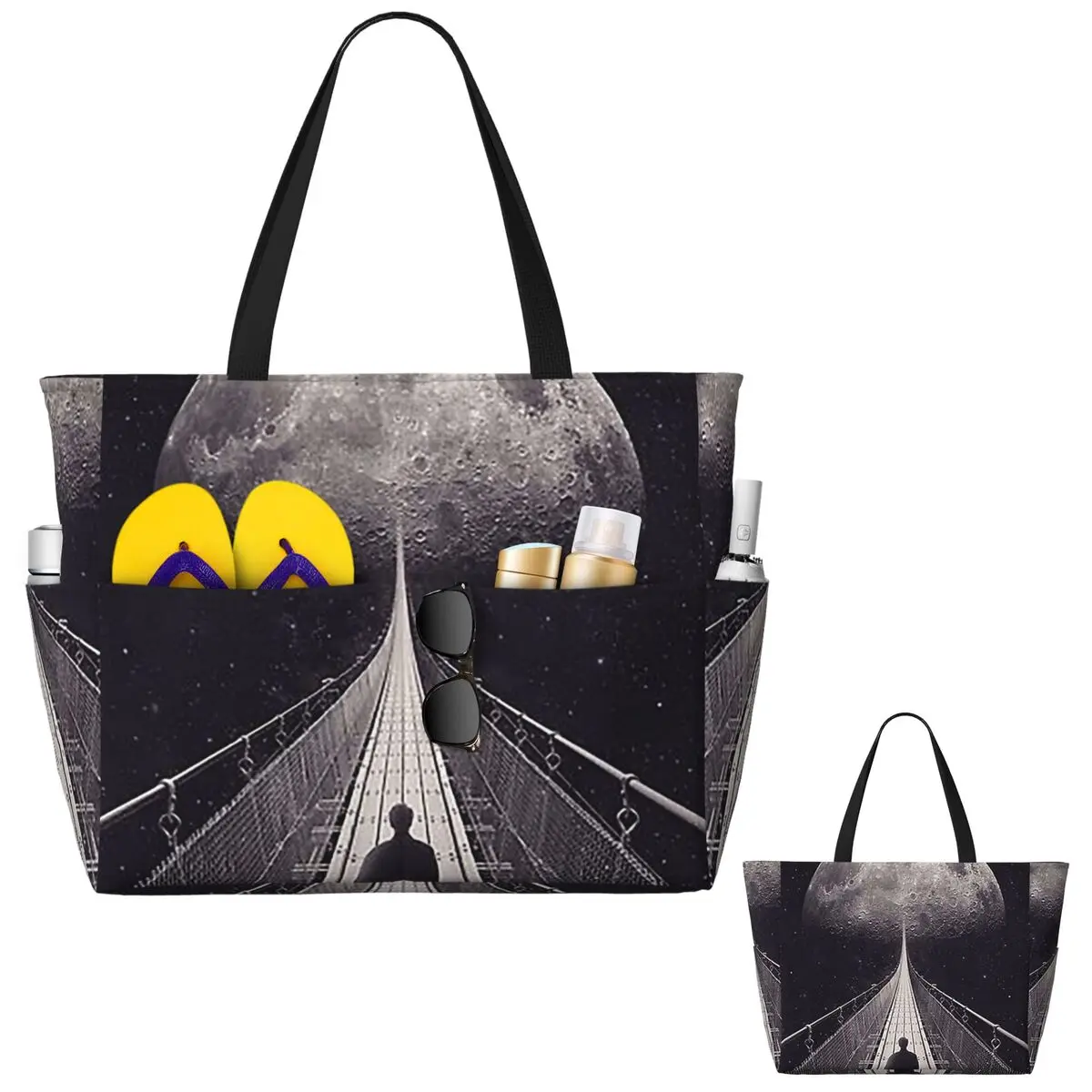 

Пляжная большая сумка для космической поездки, спортивная сумка для занятий йогой в тренажерном зале, большая большая сумка, женская дорожная сумка, сумка для фитнеса