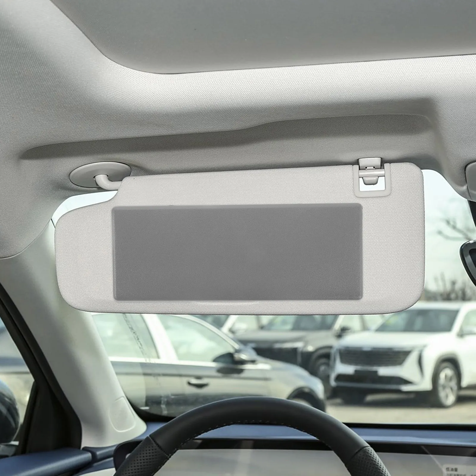 

Sun Visor Vanity Mirror Cover For Car Abs Material Sun Protection Scratch Resistant Easy Installation Makeup Mirror