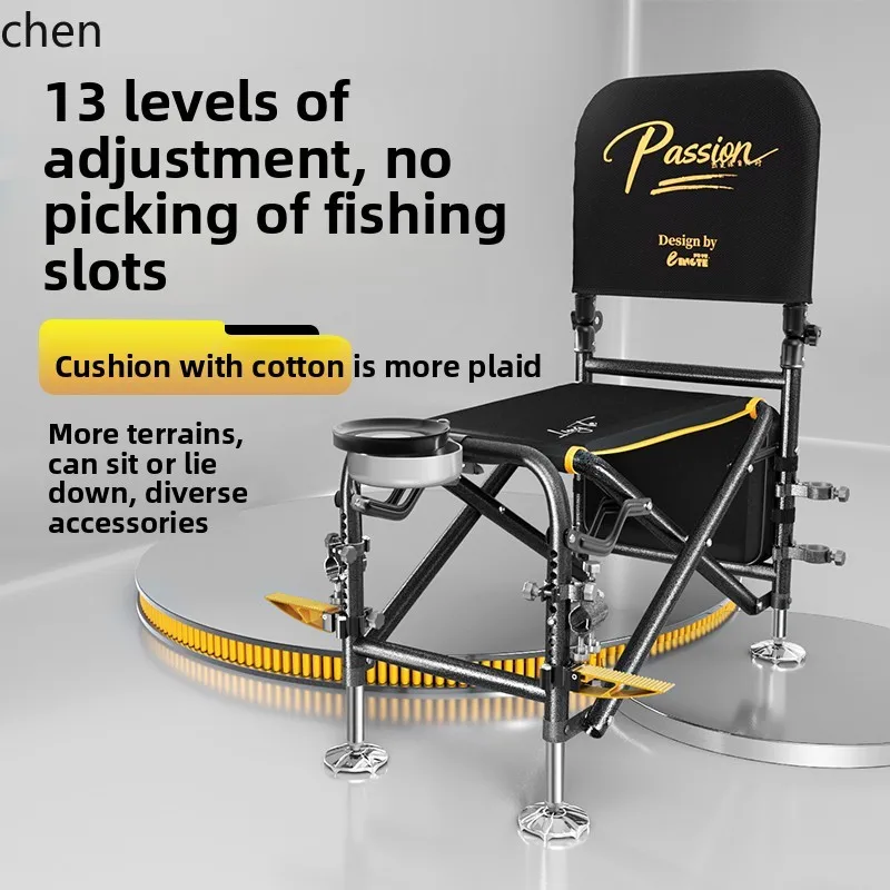 

LXC Fishing Chair Multi-Functional All-Terrain Wild Fishing Black Pit Folding Portable Fishing Stool Rider Chair