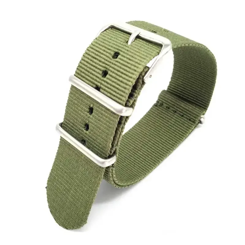 

Army Green Vintage Retro Nylon Watch Strap 18mm 20mm 22mm Green Fabric Woven Watchbands Band Buckle