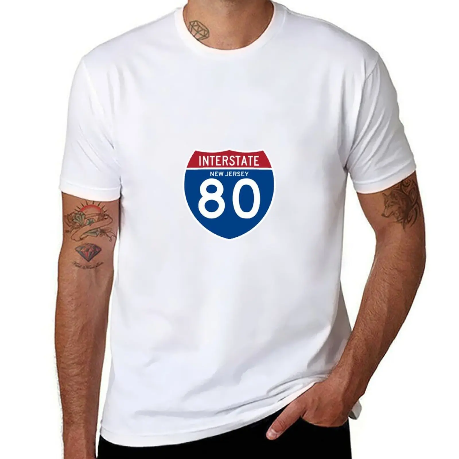 

Interstate 80 New Jersey Shield Street Sign T-Shirt t shirt man luxury g man t shirts for men T-Shirt