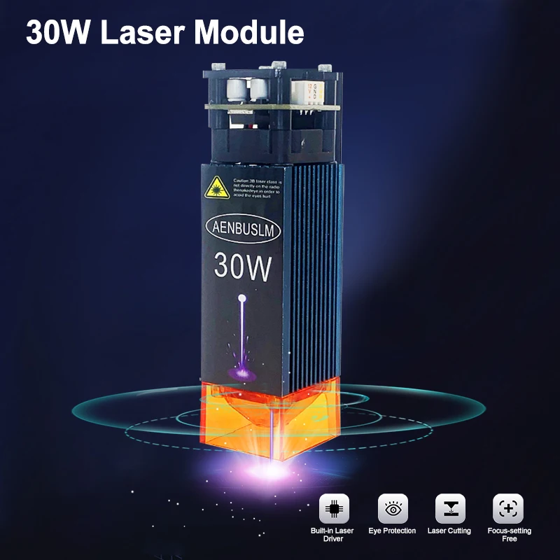 Imagem -02 - Aeornalm 30w Módulo Laser Ferramentas de Trabalho Madeira 12v Comprimento Focal Fixo Cabeça Gravura a Laser Corte Cnc Rota Gravador a Laser