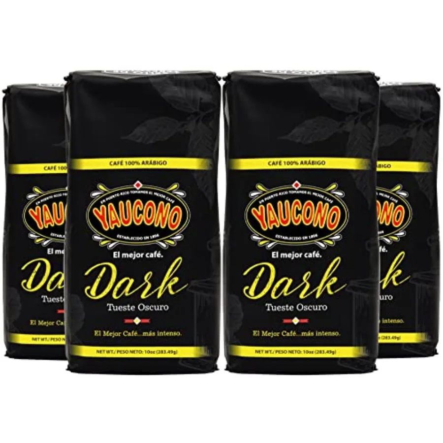 

Yaucono Dark Roast Ground Coffee, Puerto Rico, 100% Arabica, 10 Ounce Pack of 4