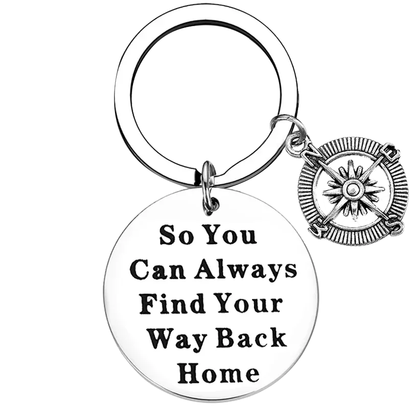 Cute Compass Keychain Wanderist Gift So You Can Always Find Your Way Back Home Key Chain Pendant Adventure Gift