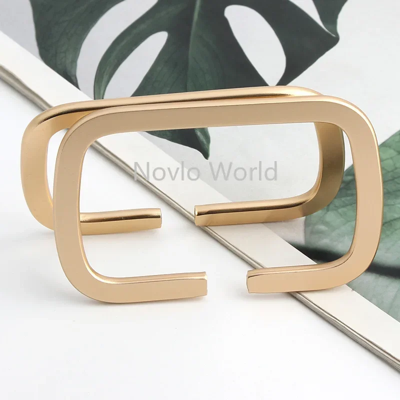 

4-10pcs 9.5x6cm Light Gold 2022 New High Quality Durable Alloy Square Handbag Woman Bag Handle Parts Hot Sale