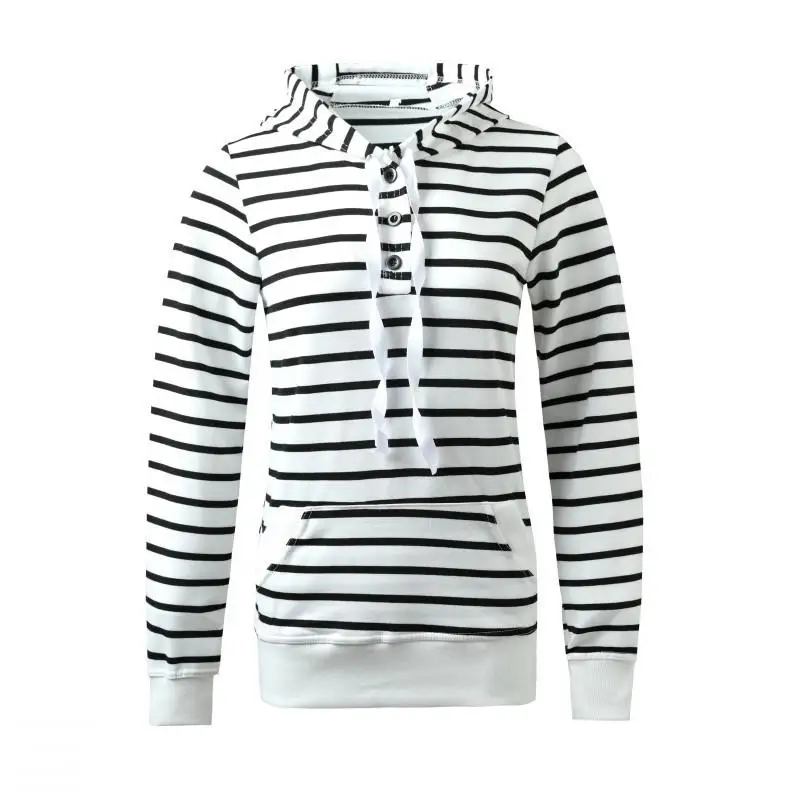 Thiened Long Sve Hoodie Striped Sweatirt Autumn Winter Casual Independent Station Ebay Hot S Women's Faion Street...