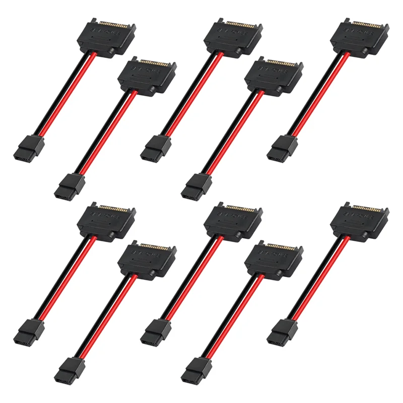 10Pcs SATA 15Pin Male To 6Pin SATA Cable SATA 15 Pin To 6 Pin Power Adapter Cable for Notebook CDROM 6Pin Adapter Cable