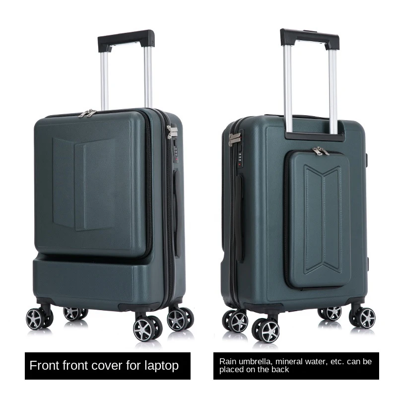 2024 New Rolling Suitcase 20/24 Inch Front Opening Laptop Bag Business Luggage Universal Wheel Carry-on Suitcase Travel Trunk