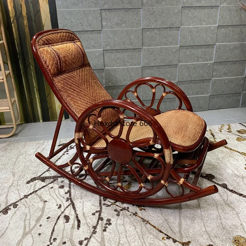 Tengyi vine rocking chair cushion, elderly leisure nap chair recliner