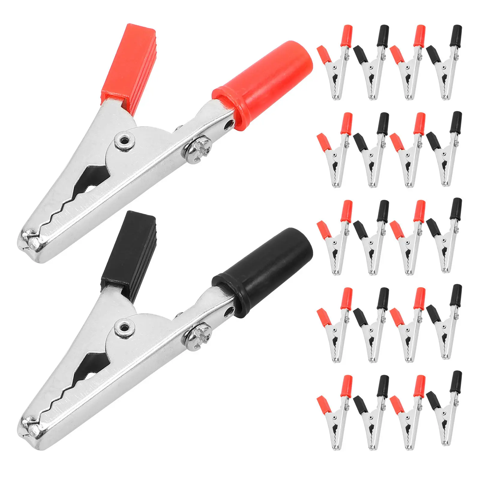 100Pcs Metal Alligator Clips Insulated Heavy Duty Clamps Electrical Test Clips Battery Clamps for Voltage Testing