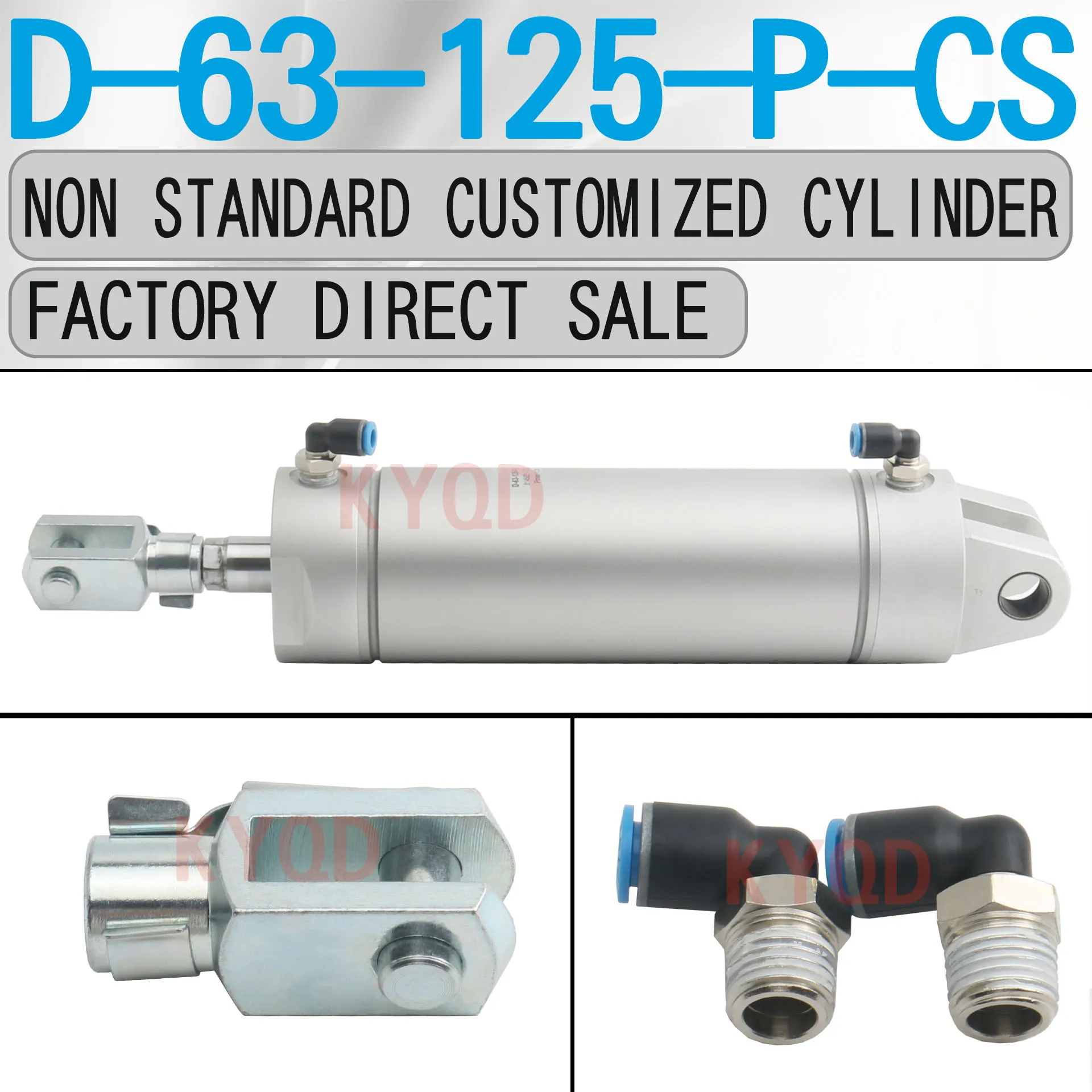 Non standard customized cylinder D-63-125-P-CS CQ2B40-50-DNN1317 Bend control valve Piston rod joint
