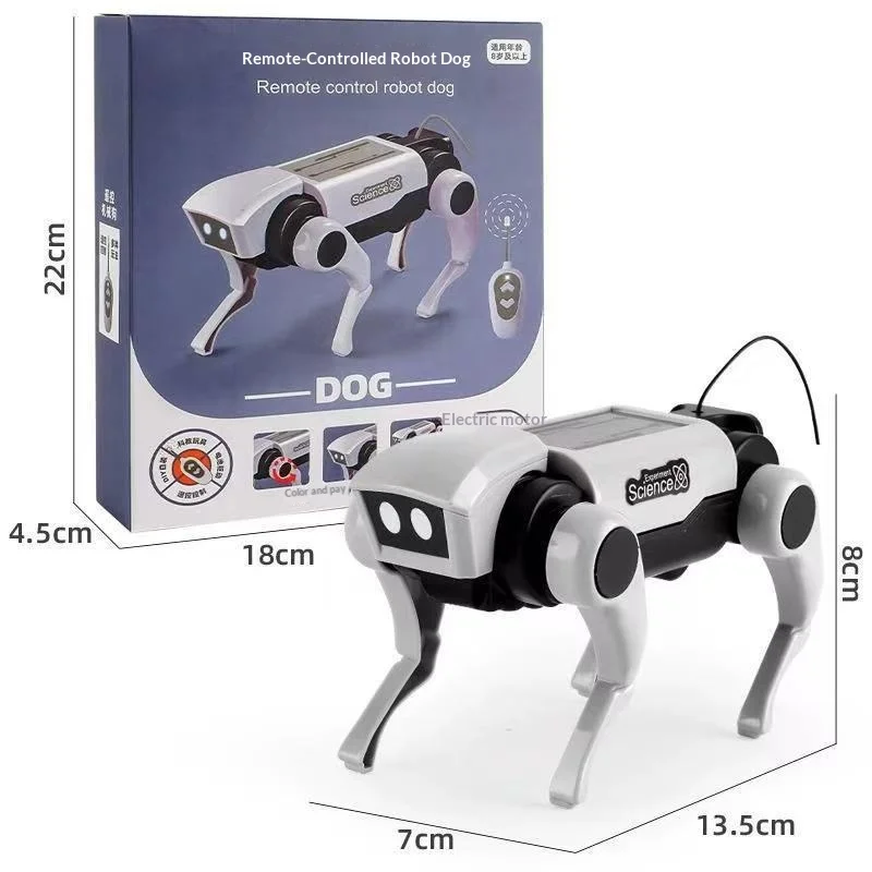 Brinquedo Mecânico DIY de Robô Gato/Cachorro Andante com Controle Remoto, Montável, Educacional e de Aprendizagem Prática para Meninos e Crianças