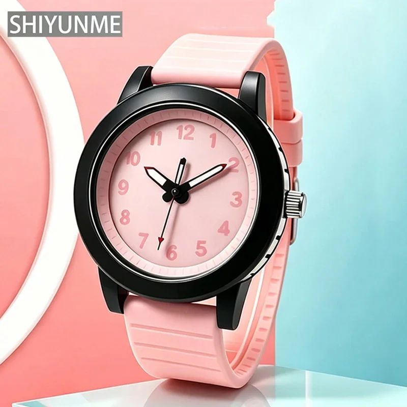 SHIYUNME Unisex Quartz Watch 30M Water Resistant Simple Sports Wristwatch Arabic Numeral Dial Casual Teenager Student Exam Watch