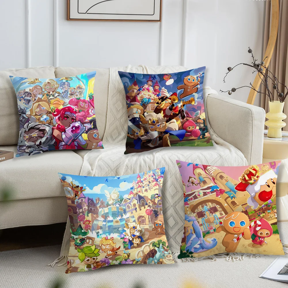 Hot Game C-Cookie Run Kingdom cushion cover Pillow Case Sofa Bedroom Living Room Office Bedside Table Backrest Printing Square