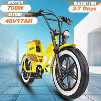 Hidoes C8 Electric Bicycle 700W Motor 48V17AH Lithium Battery Adult Off-road E-bike 20*4 inch Fat Tire All-terrain Electric Bike