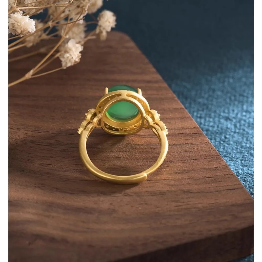 SEREIN-Anillo de Esmeralda Vintage para mujer, joyería clásica y elegante para boda, regalo de cumpleaños y vacaciones