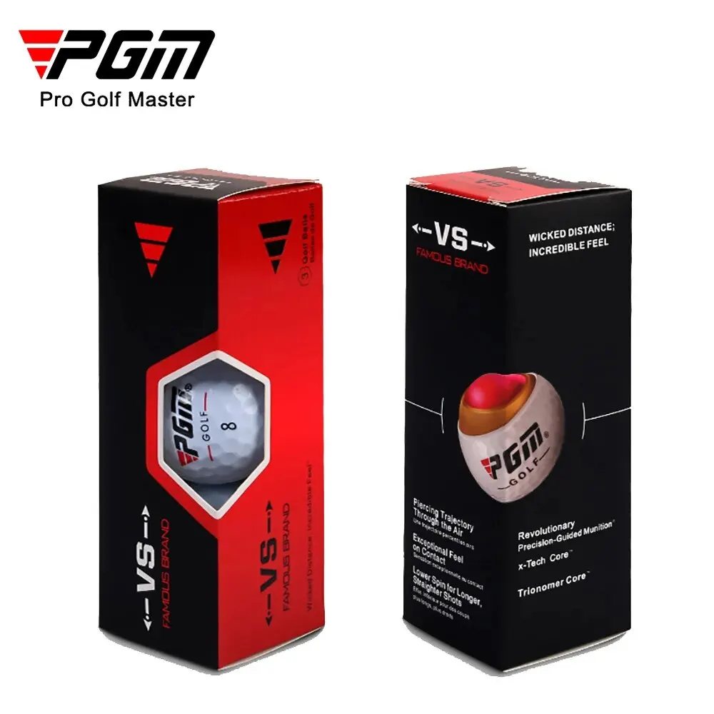 PGM Hardness Golf Practice Balls Outdoor Sport Driving Range Lightweight Synthetic Rubber Golf Three-Layer Competition Balls Set