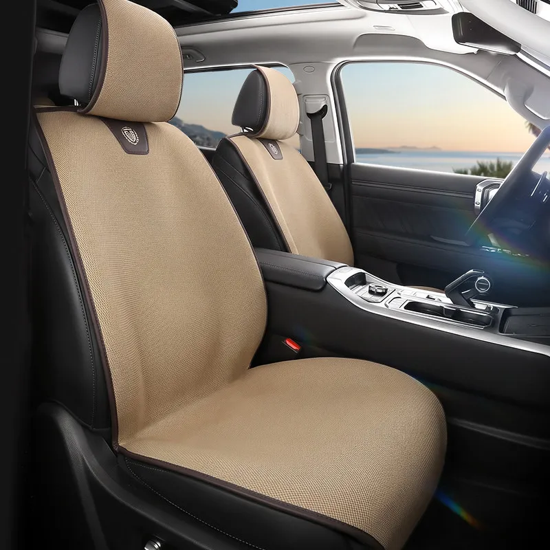 Universal High Quality Linen Car Seat Cover Comfortable Breathable Flax Anti-Slip Car Seat Cushion SUV Sedan Seat Protection