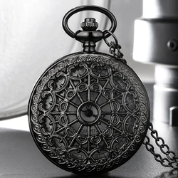 Vintage Bronze Black Spider Web Quartz Pocket Watch Gift for Men Fans Souvenir Students Gifts Neck Chain Relogio Saati