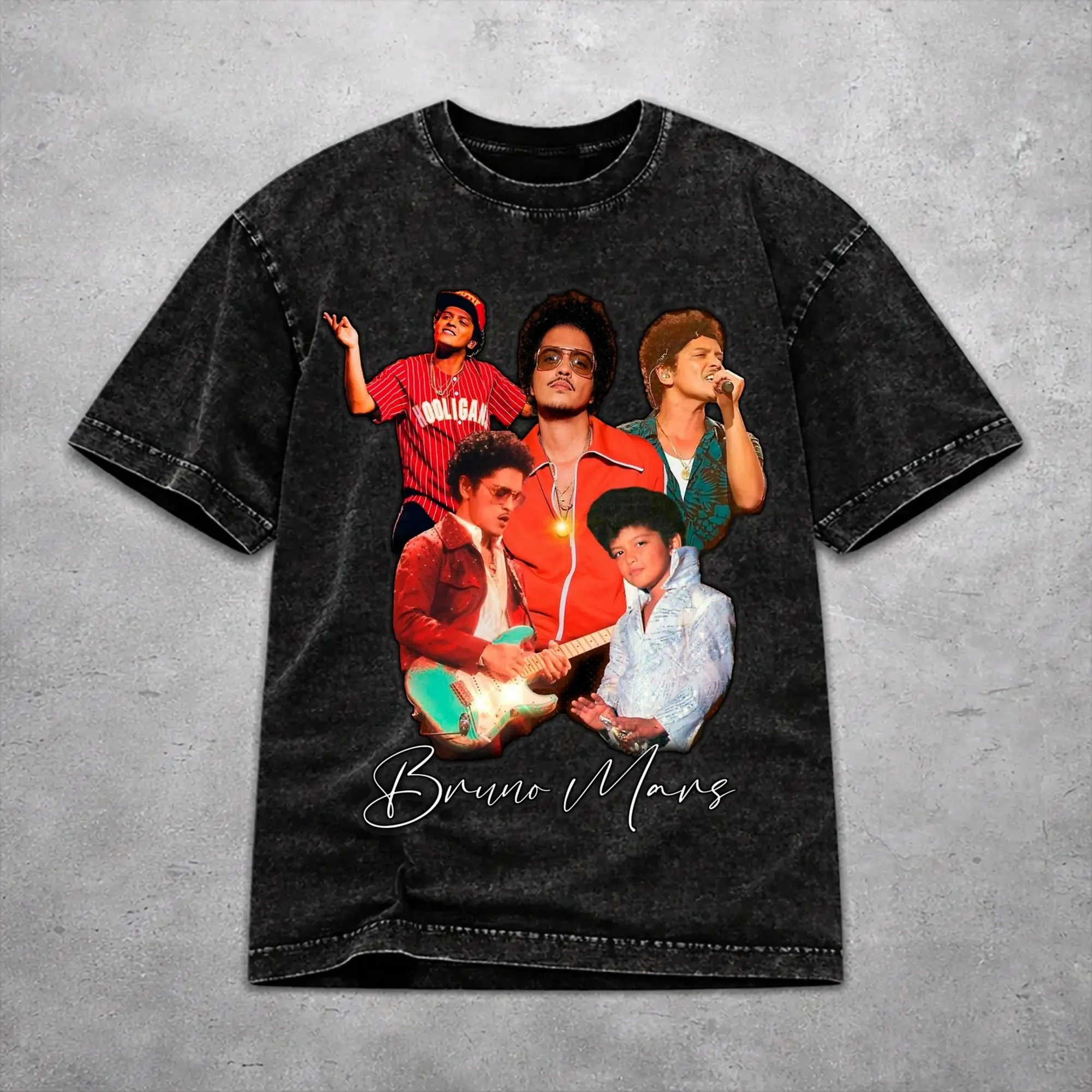 Oversize Bruno Mars Romantic Tour 2026 Outfit T-Shirts for Men Women  Cotton Washed Tee Shirt Clothing