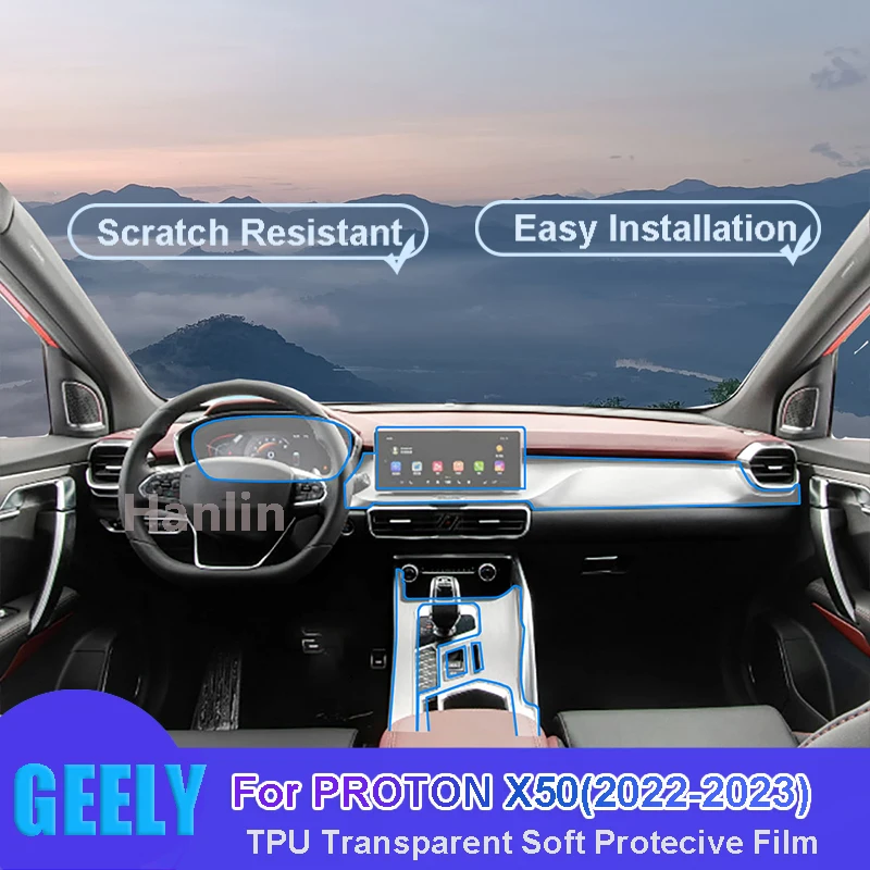 

For PROTON X50(2022-2023) Car Interior Center Console Transparent TPU Protective Anti-scratch Repair Film Car Sticker