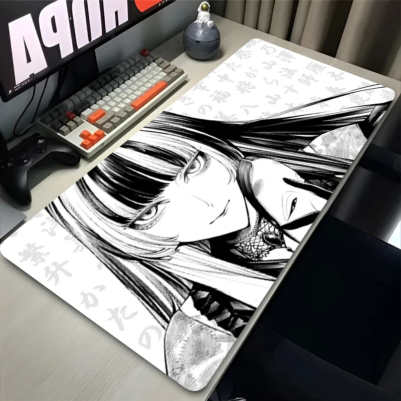Virtual Idol المطاط ماوس حصيرة Vtuber J Kufuutei Raden أنيمي HD Priting Playmat مكتب لعبة الإبداعية أبيض وأسود حصيرة مكتبية