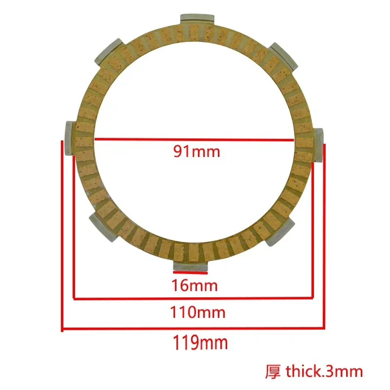 LOPOR Motorcycle Fibrous Clutch Discs Plates 5+1 Pcs For Kawasaki KMX125 KMX 125 1991-1998