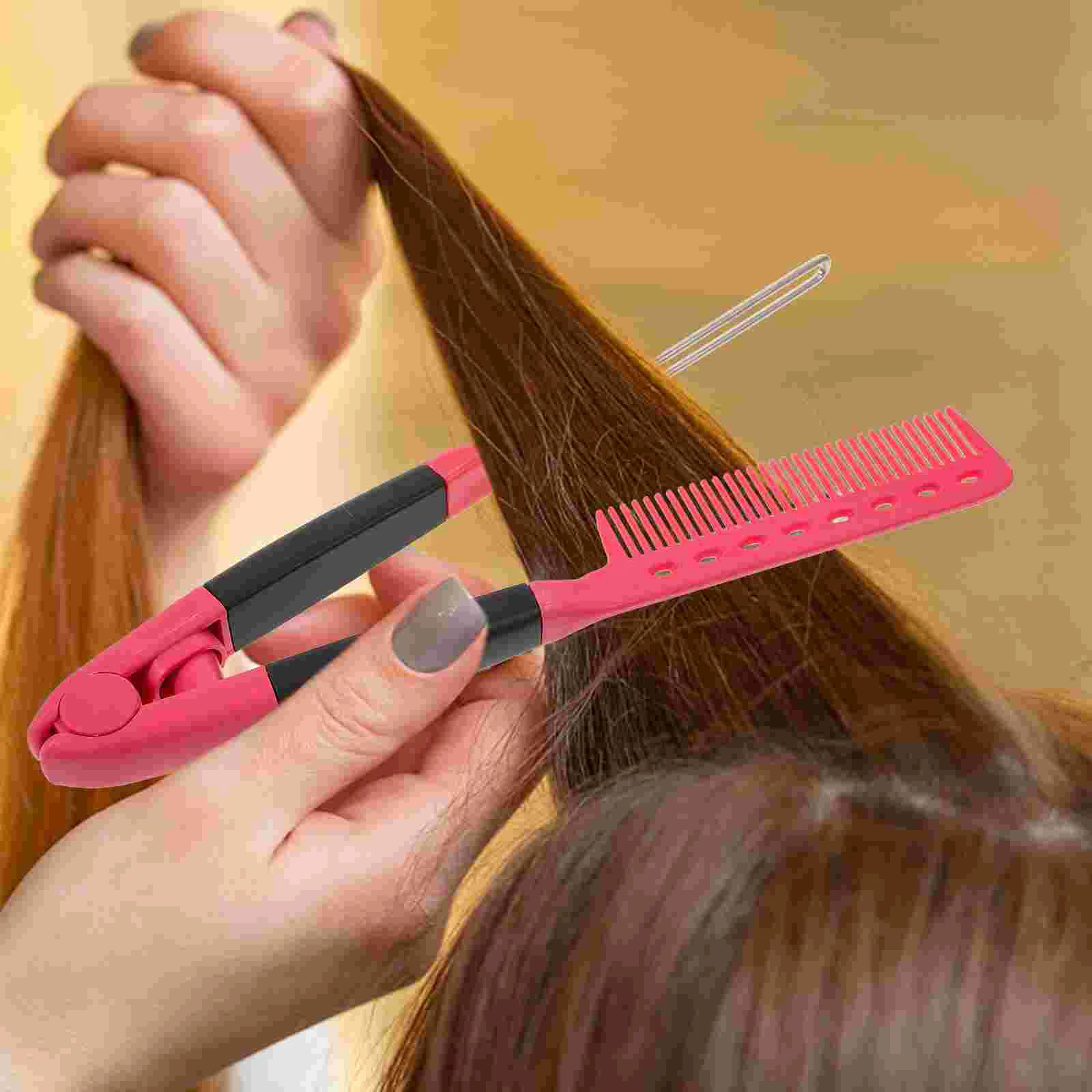 Styling Comb Combs Hair Straightener Tool Hairstyling V Shaped Hairpin Abs Multipurpose Straightening Women's for Female