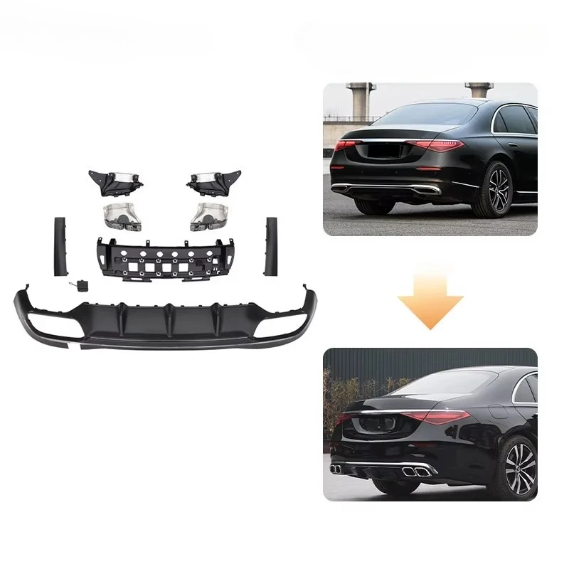 

GBT Factory Car Accessories S W223 Rear Bumper Lips Exhaust for 2019-On S W223 Upgrade Bumper Partscustom