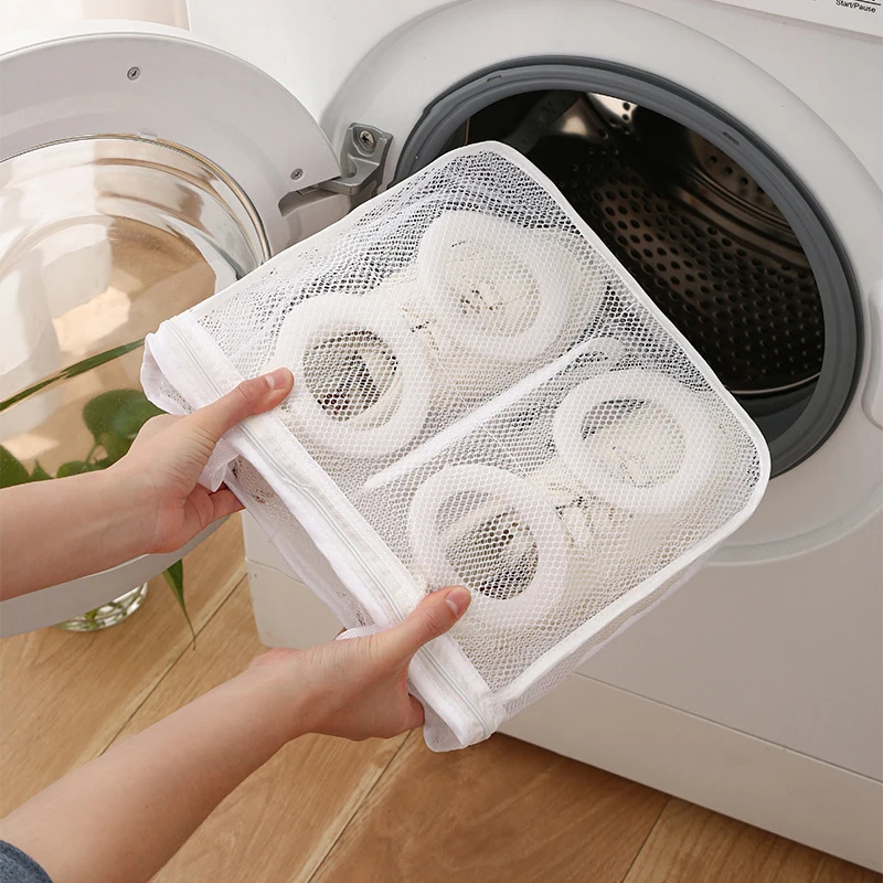 Shoe Washing Laundry Bag Mesh Shoe Cleaning Protective Bag Inner Layer with Foam Reusable Shoe Wash Bag for Washing Machine