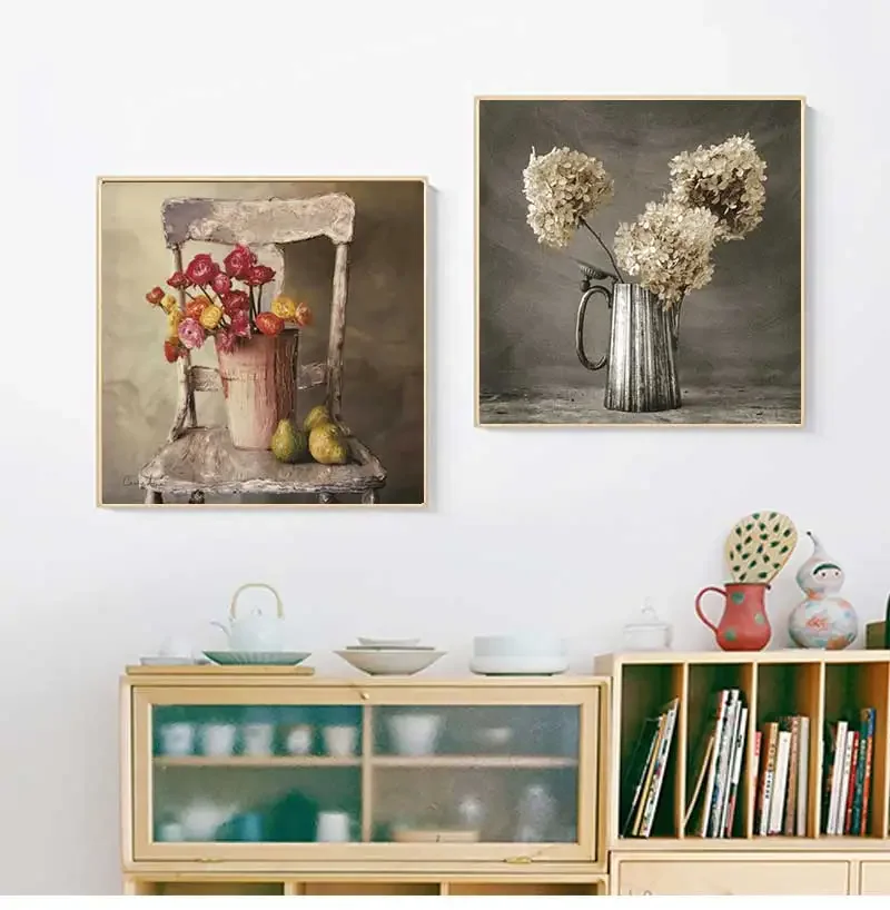 2026 Vintge Fruit Flower Posters and Prints Tulips Oil  on Canvas Scandinavian Wall Pop Art Picture Kitchen Room Coffee Decor