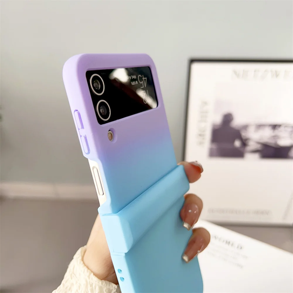 جراب هاتف قابل للطي متدرج كوري ، سيليكون ناعم ، مقاوم للصدمات ، حماية كاملة ، غطاء خلفي لهاتف Samsung Galaxy Z Flip 3 ، 4 ، 5 ، 6