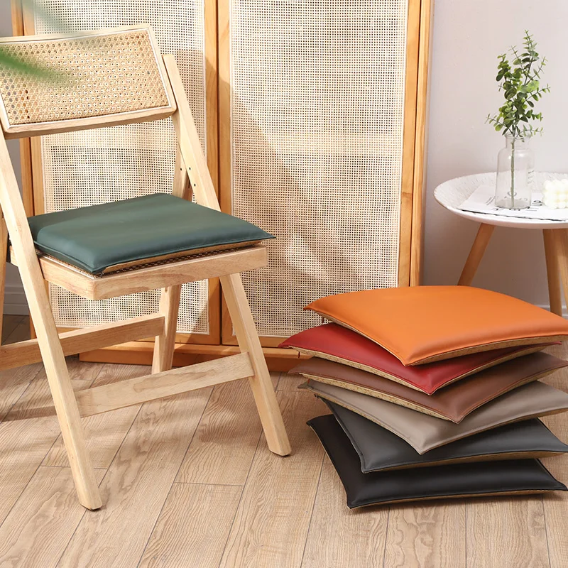 

Waterproof PU Leather Seat Cushion Thicken Dining Chair Cushion 40cm Anti Slip Restaurant Bar Hotel Office Chair Seat Pad