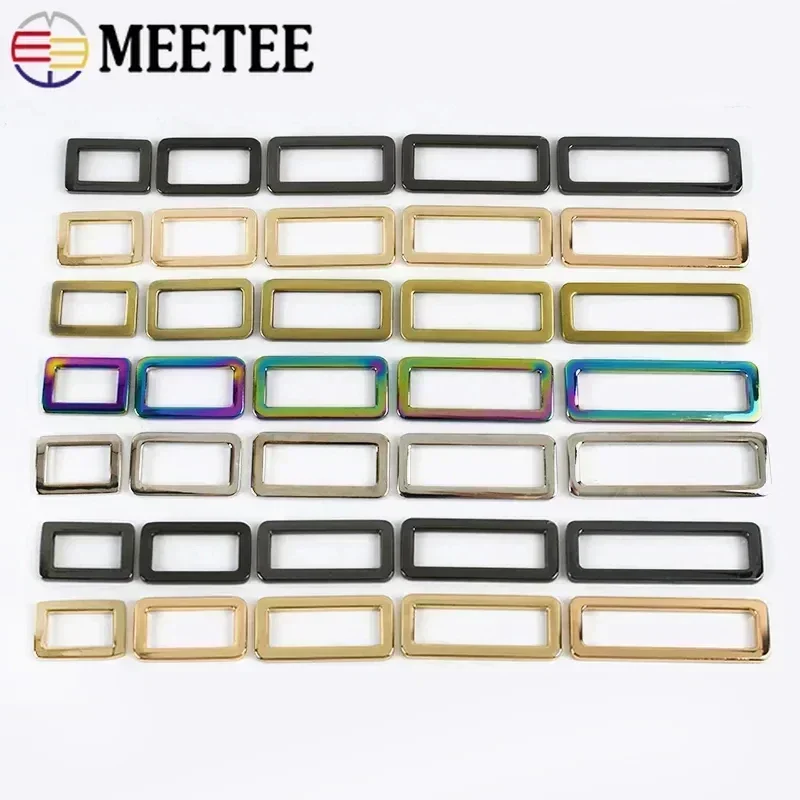 5/10Pcs Meetee Bag Buckle Metal Rings Adjustable Belt Buckles Webbing Strap Clasp for Backpack Dog Collar Bags Accessories